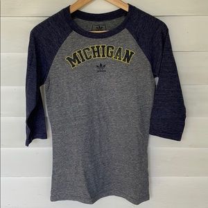 Adidas 3/4 sleeve Michigan shirt size M